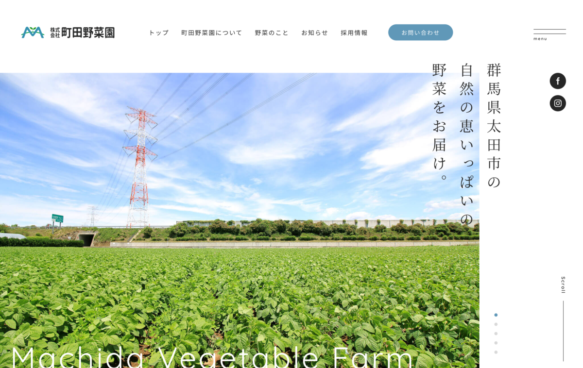 町田野菜園ホームページを公開いたしました。